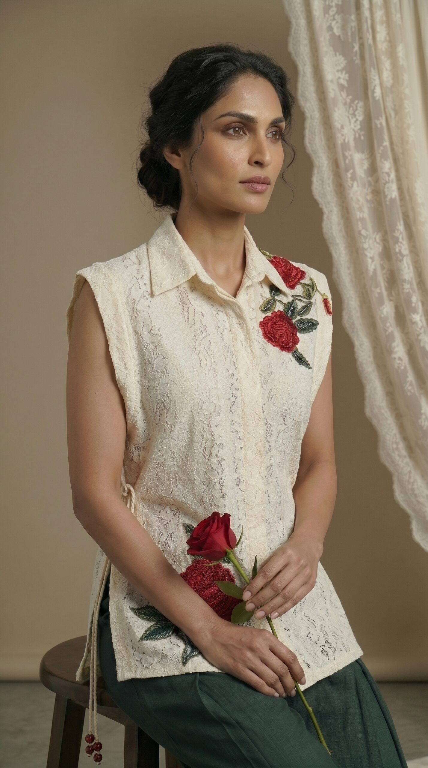 Rose Garden Embroidered Lounge Set - Image 2