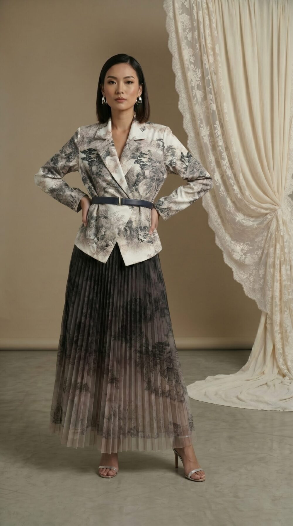 Misty Forest Printed Jacket Set