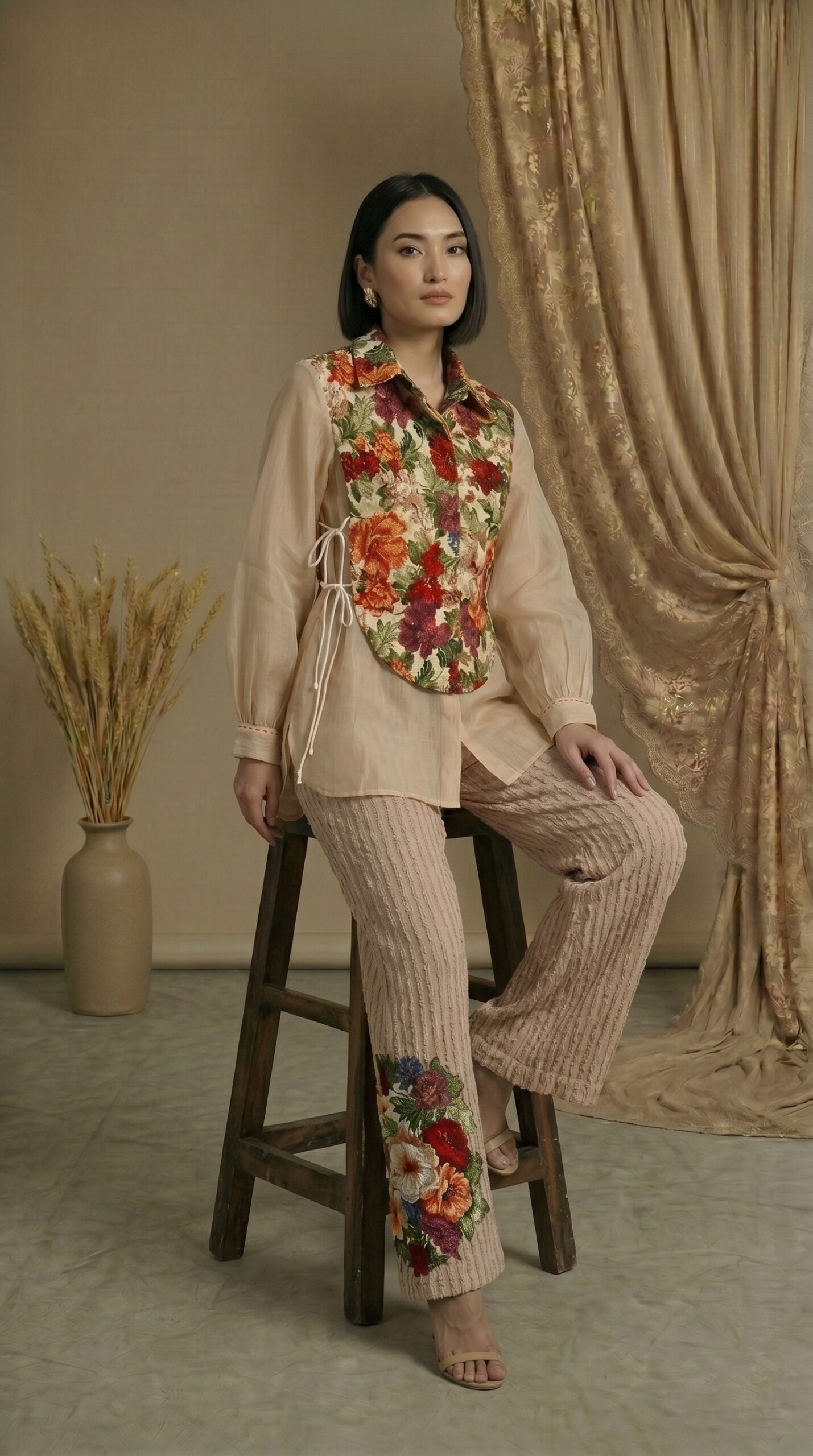 Vintage Garden Embroidered Ensemble - Image 2