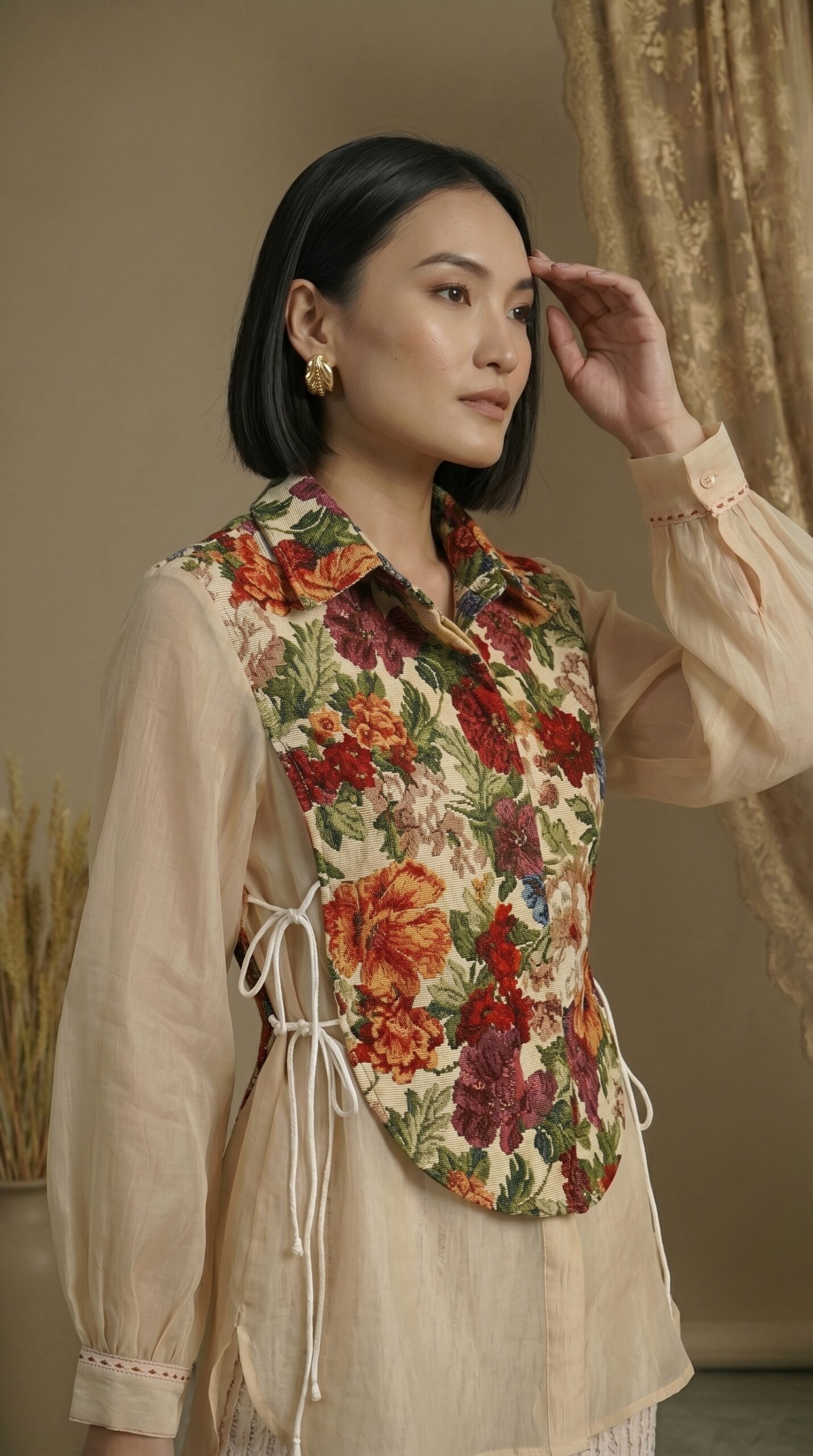 Vintage Garden Embroidered Ensemble - Image 3