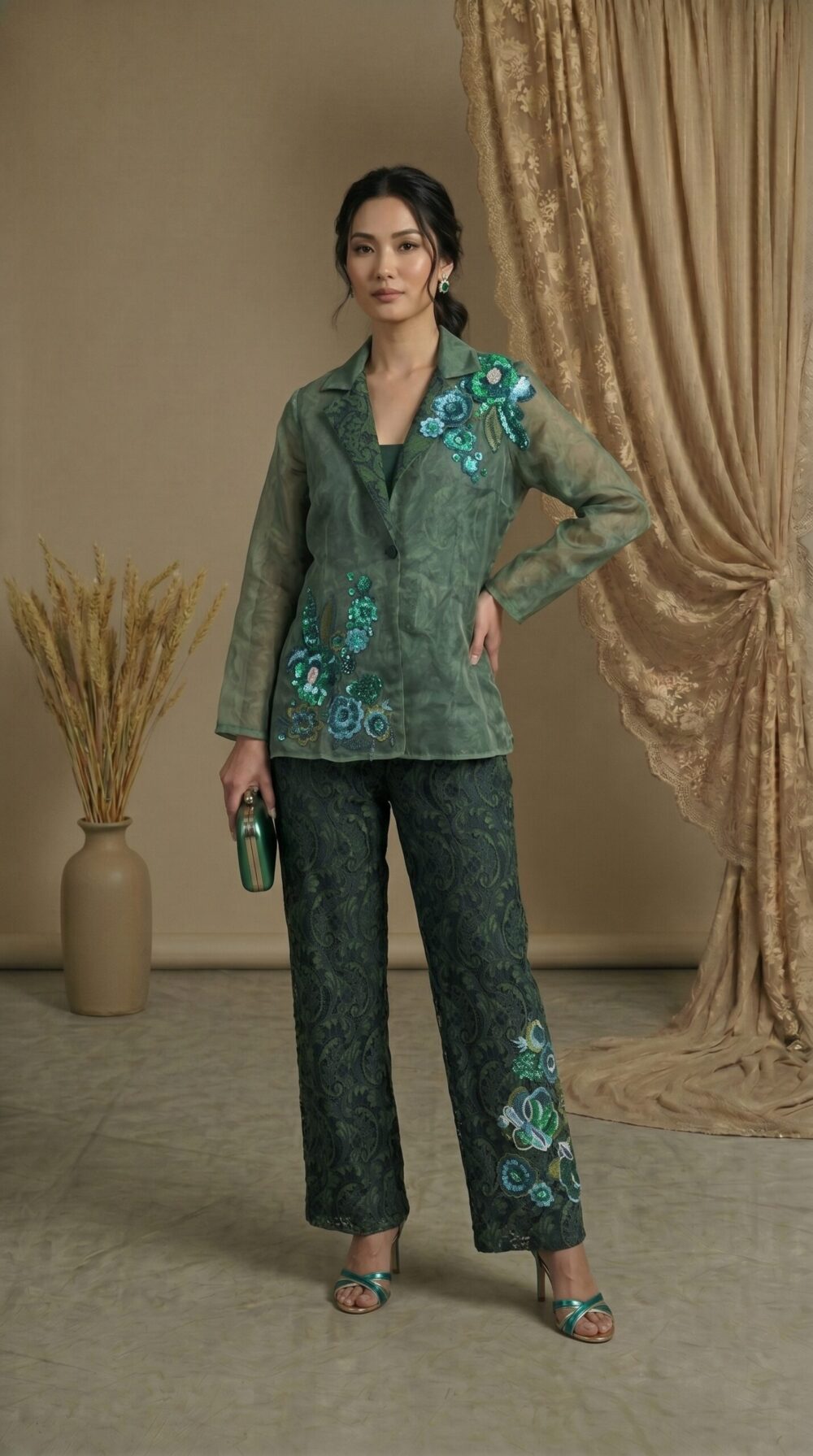 Forest Elegance Floral Co-ord Set