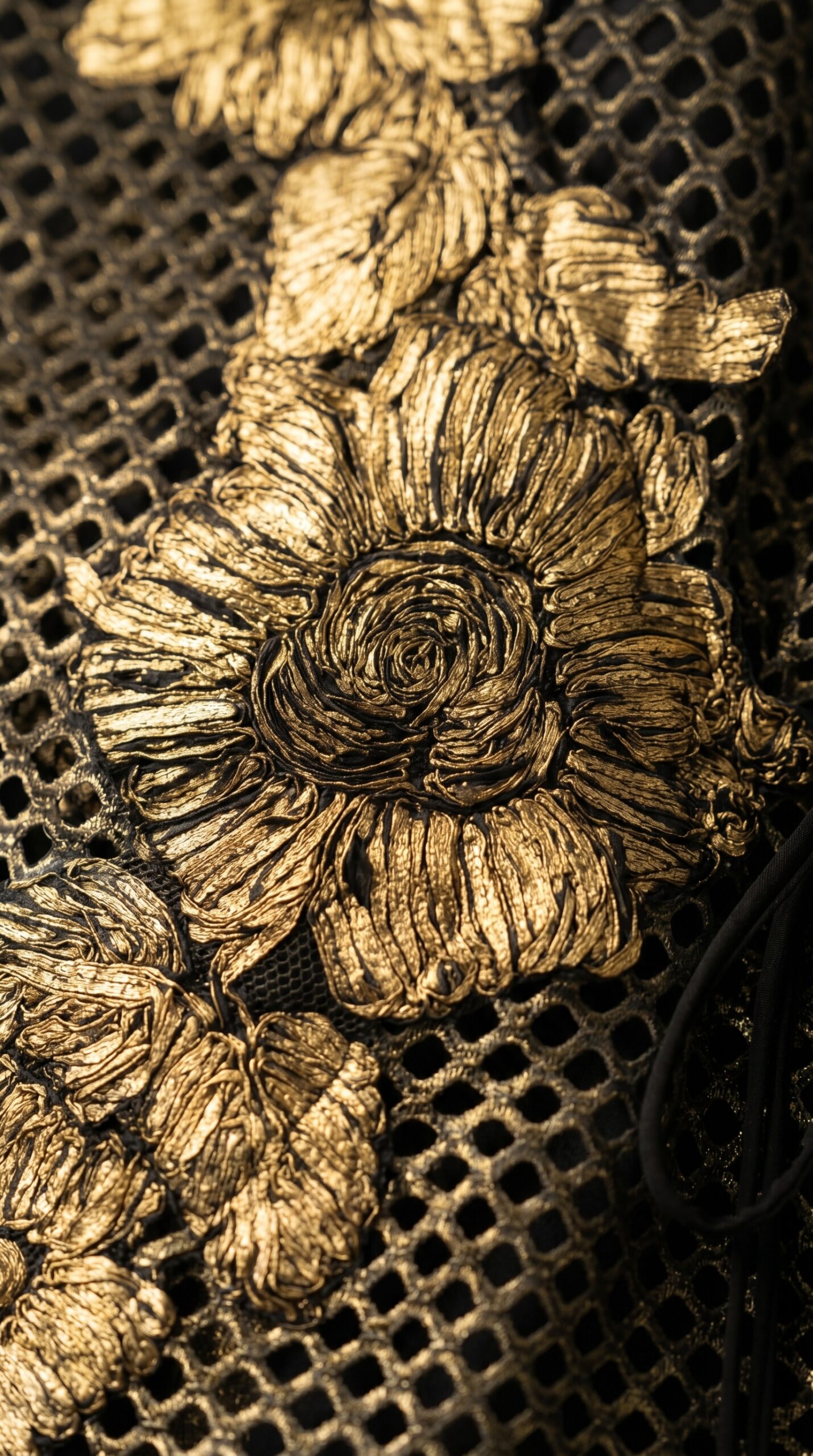 Golden Petal Embroidered Kebaya Ensemble - Image 3
