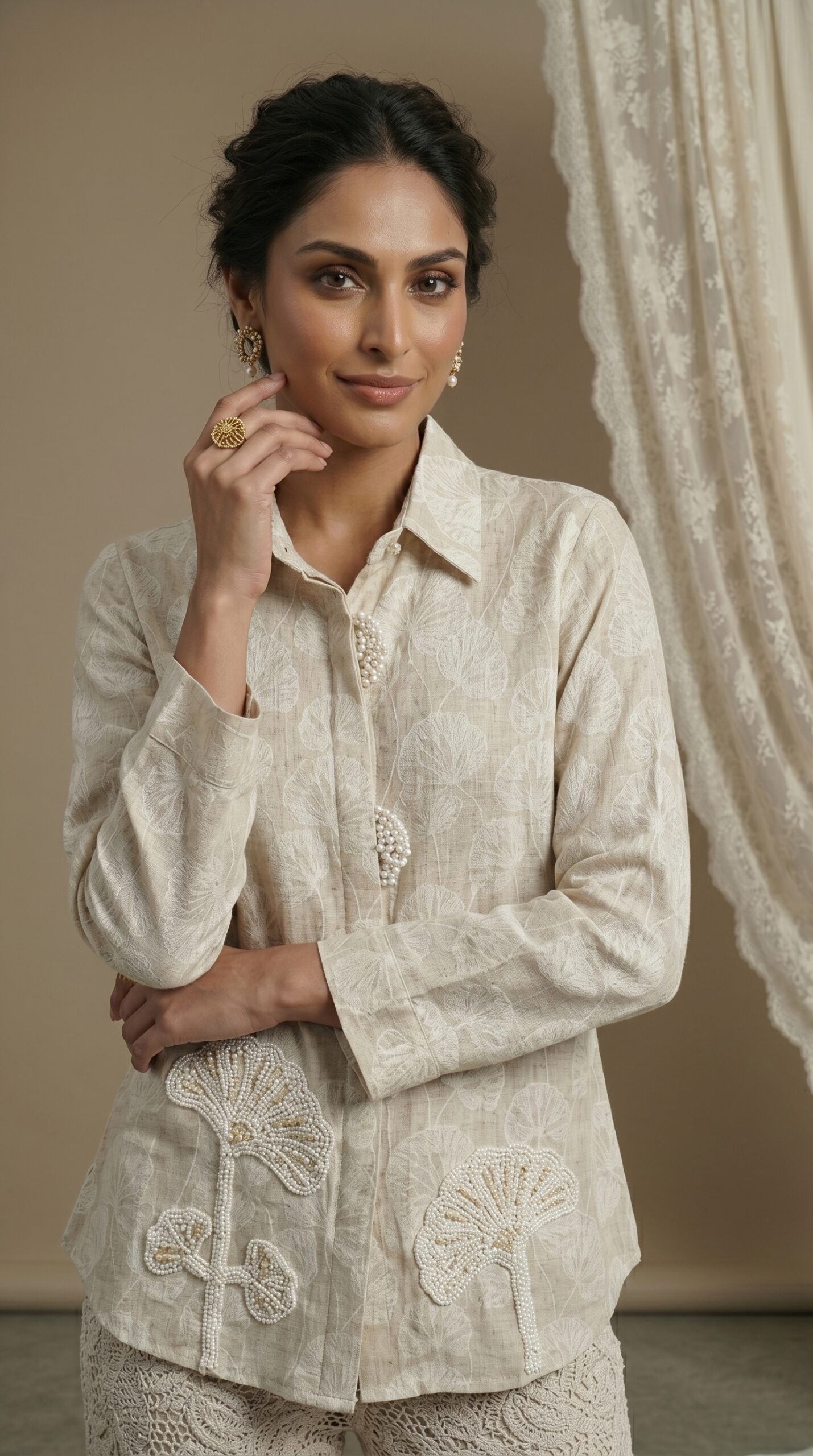 Soft Pearl Lace Garden Ensemble - Image 3